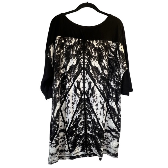 Michel Studio Women's Top 1X Black White Tunic 3/4 Length Sleeves - Picture 13 of 15